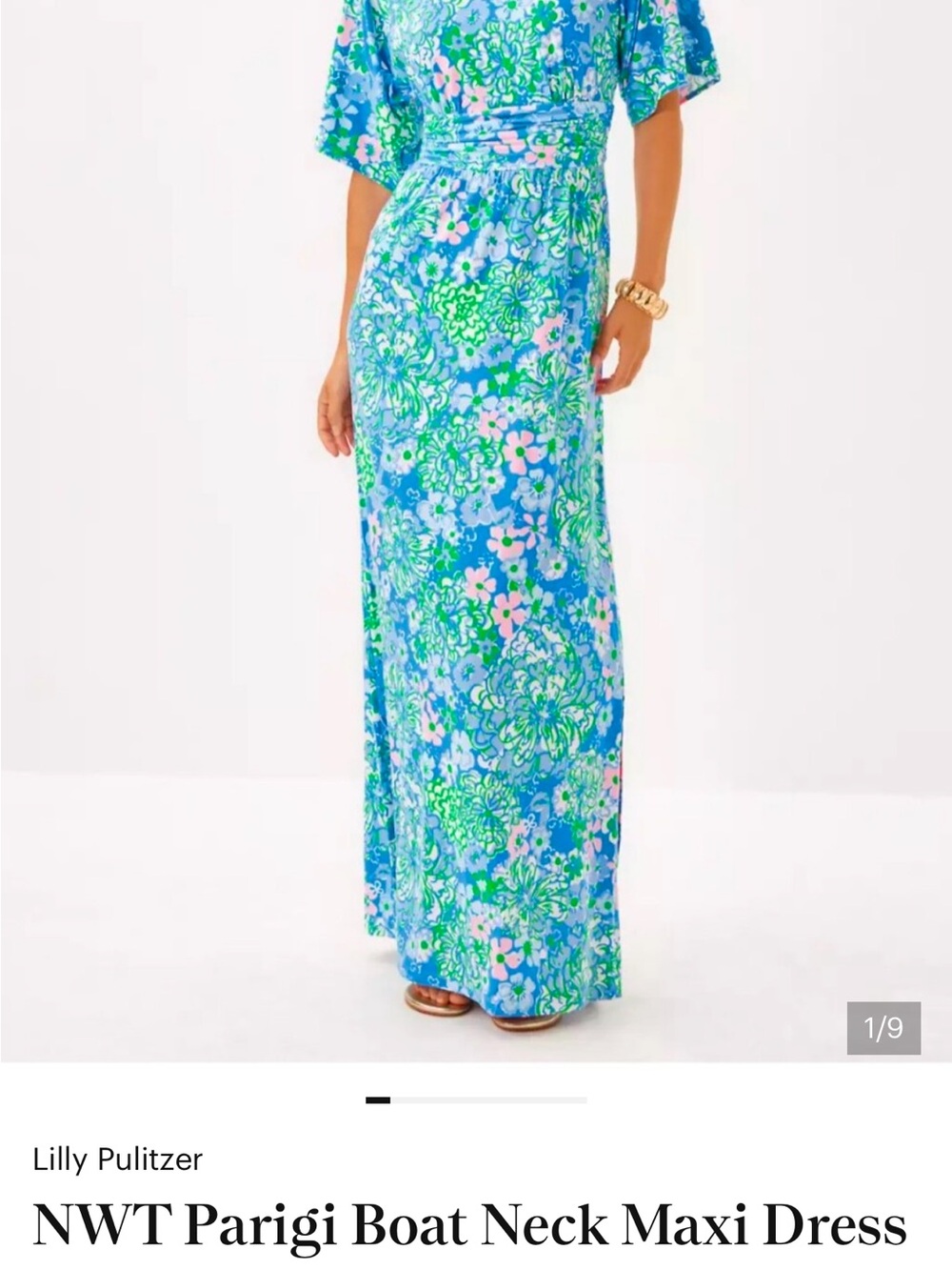 Lilly Pulitzer Blue, Green & Pink Floral Maxi Skirt